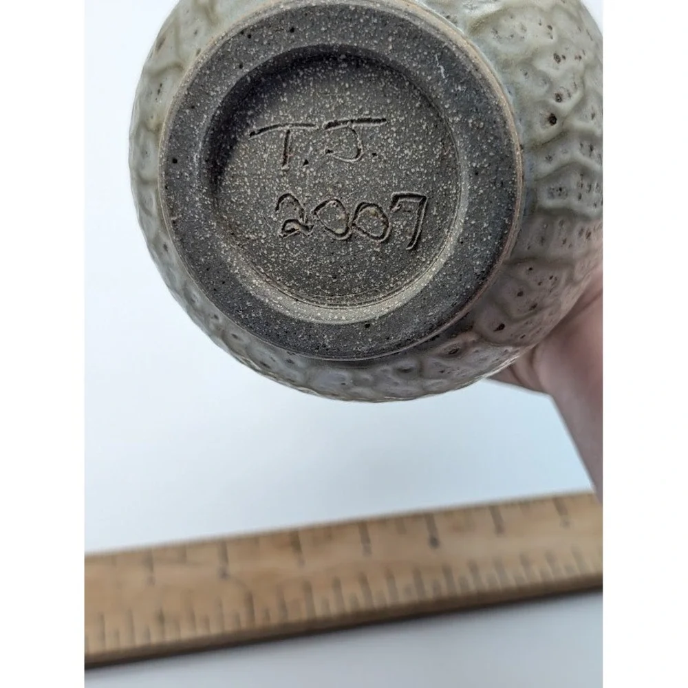 Handmade Signed Stoneware Studio Pottery‎ Vase 9